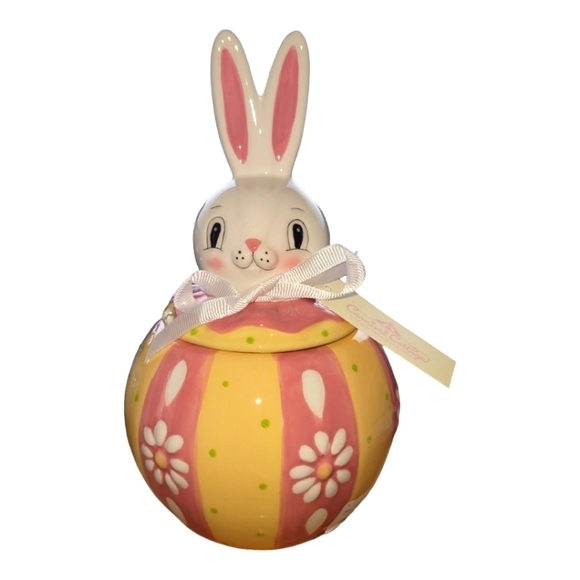 Johanna Parker Carnival Cottage Bunny Canister - Picture 1 of 8